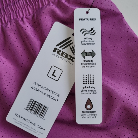 RBK Reebok NEW Micofiber Athletic Stretch Vented Women's Pink Running Bike S… - Picture 8 of 16